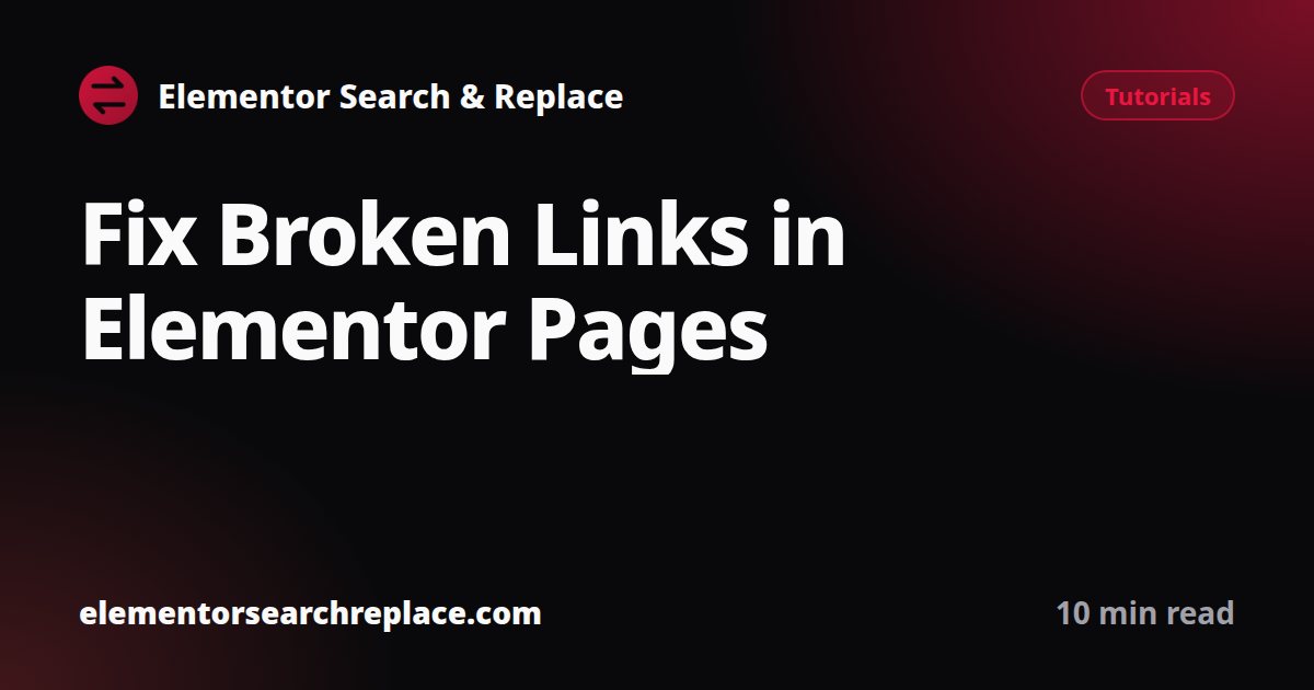 Fix Broken Links in Elementor Pages